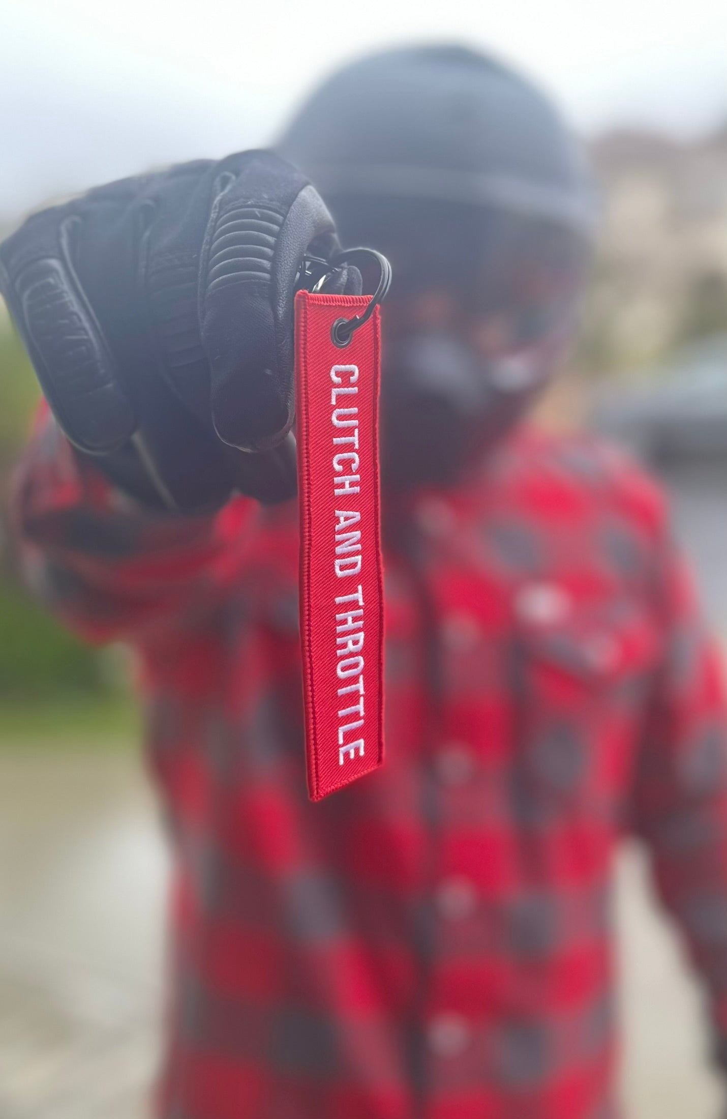 Remove Before Ride Keytag in red for your keychains or mototcycle bags, backpacks or luggage