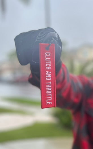 Remove Before Ride Keytag in red for your keychains or mototcycle bags, backpacks or luggage