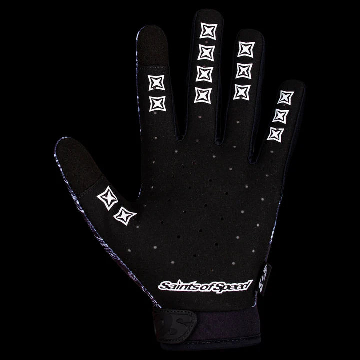 Black Paisley Motocross Gloves