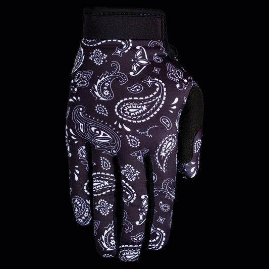 Black Paisley Motocross Gloves