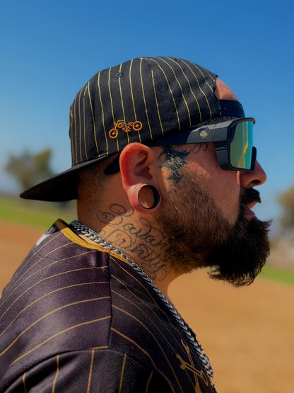 The OG Slugger Pinstriped Snapback (Black/Gold)