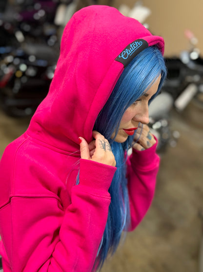 Women’s Girly Pop Bonehead Cropped Hoodie (Hot Pink)