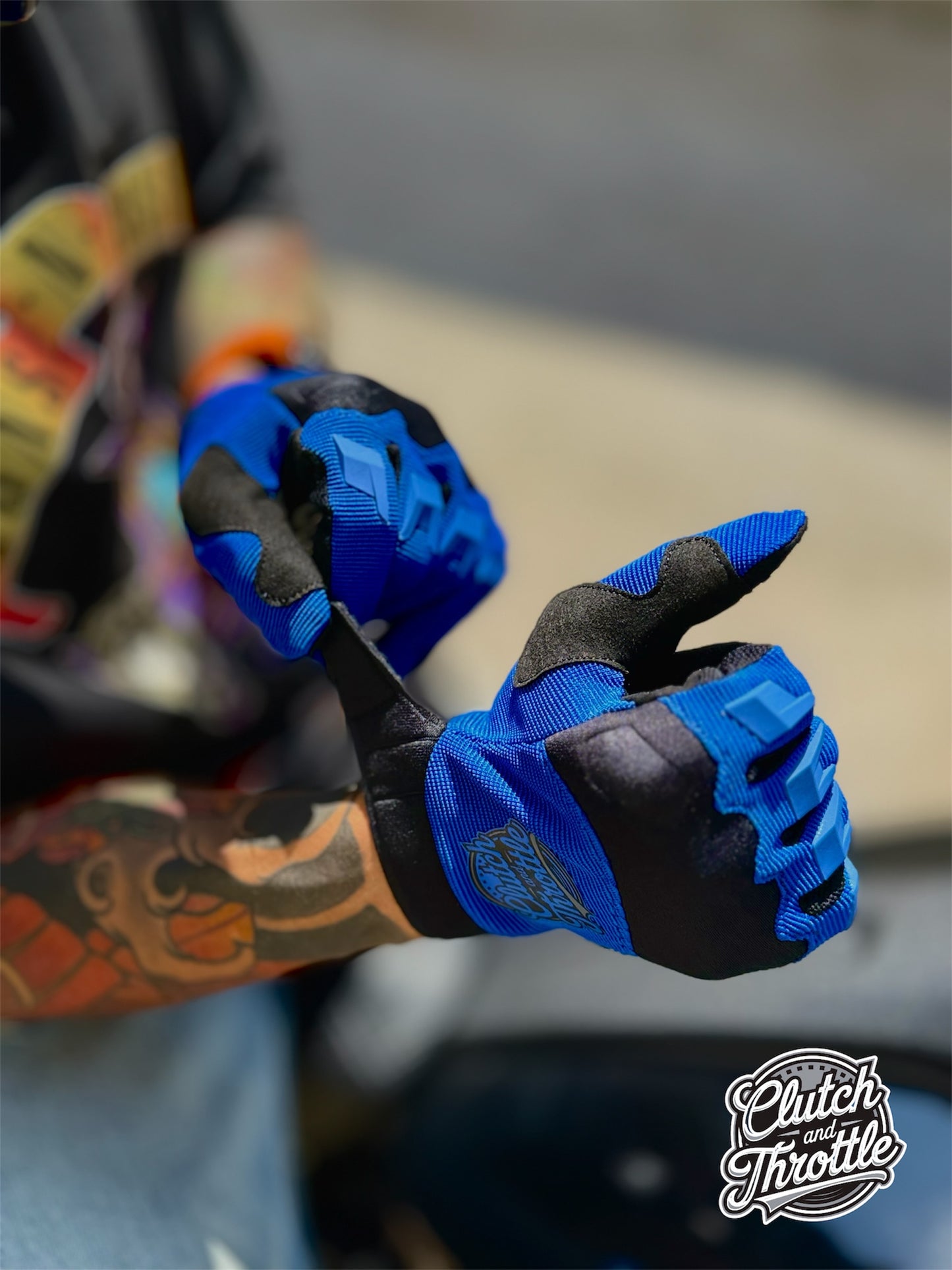 OG Crest Motorcycle Gloves (Blue)