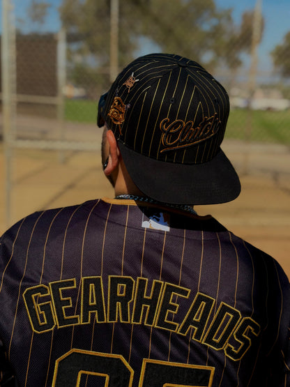 The OG Slugger Pinstriped Snapback (Black/Gold)