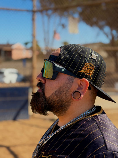 The OG Slugger Pinstriped Snapback (Black/Gold)