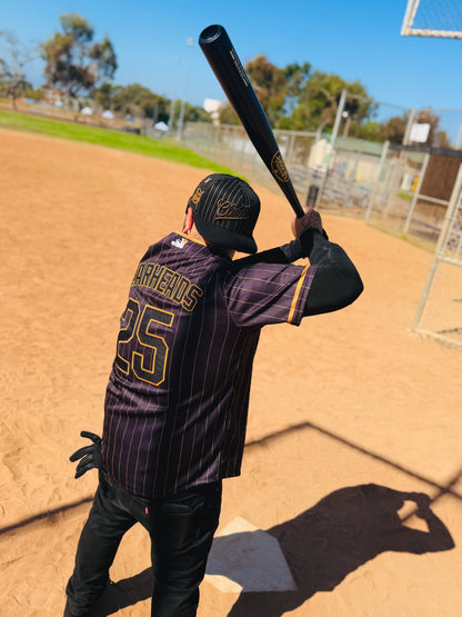 The OG Slugger Pinstriped Baseball Jersey (Black/Gold)