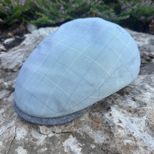 Kanaloa Blue Plaid Flat Cap