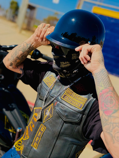 Classic Script Paisley Neck Gaiter (Black/ Yellow)