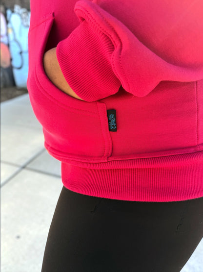 Girly Pop Bonehead Pullover Hoodie (Hot Pink)
