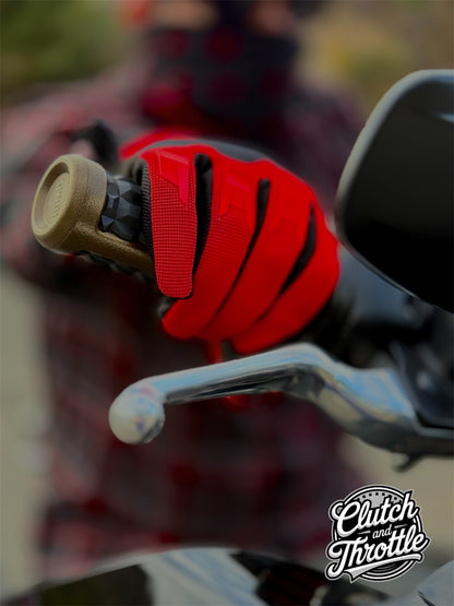 OG Crest Motorcycle Gloves (Red)