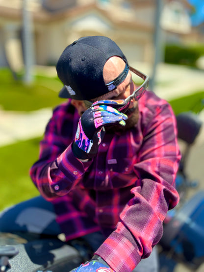 OG Crest Splatter Motorcycle Gloves (Pink)