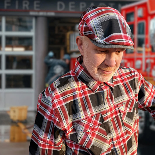 Leatherhead Flannel Flat Cap