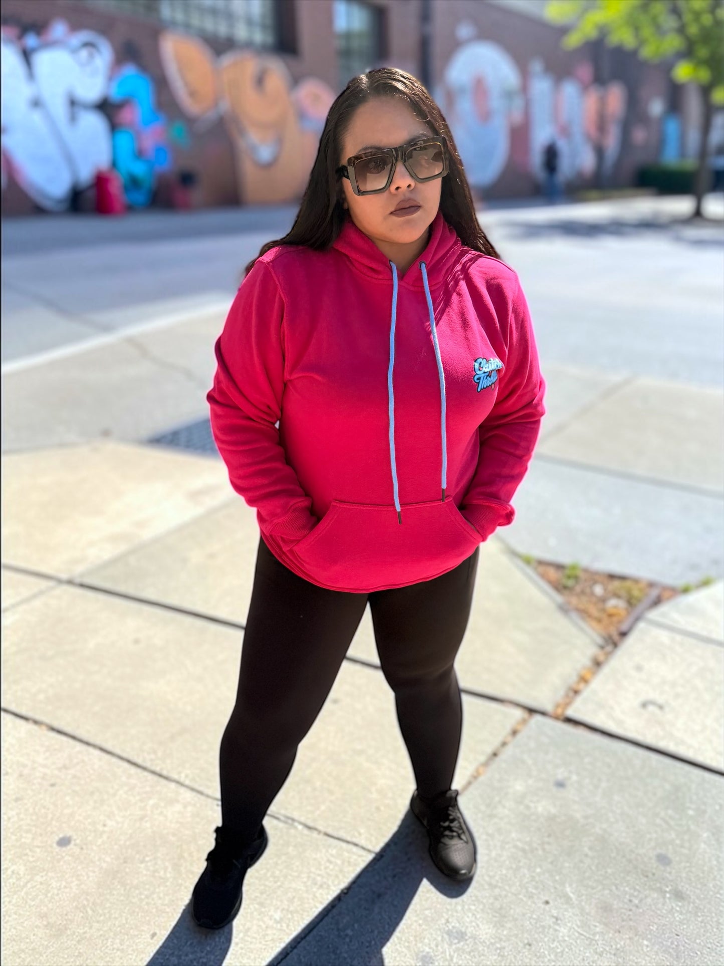 Girly Pop Bonehead Pullover Hoodie (Hot Pink)