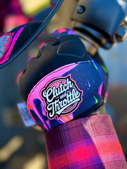 OG Crest Splatter Motorcycle Gloves (Pink)