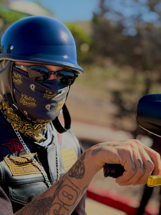 Classic Script Paisley Neck Gaiter (Black/ Yellow)