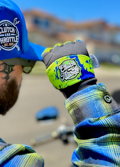 OG Crest Splatter Motorcycle Gloves (Yellow)