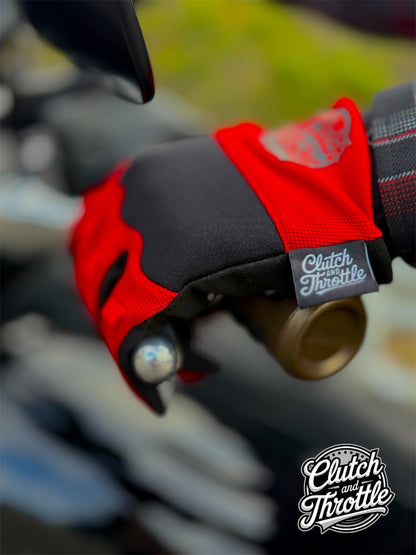 OG Crest Motorcycle Gloves (Red)