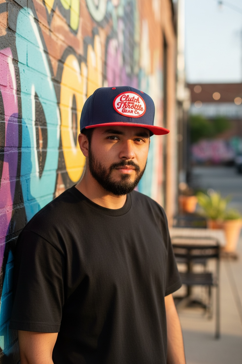 Grease Monkey Snapback (Blue/Red)