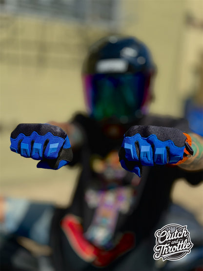 OG Crest Motorcycle Gloves (Blue)