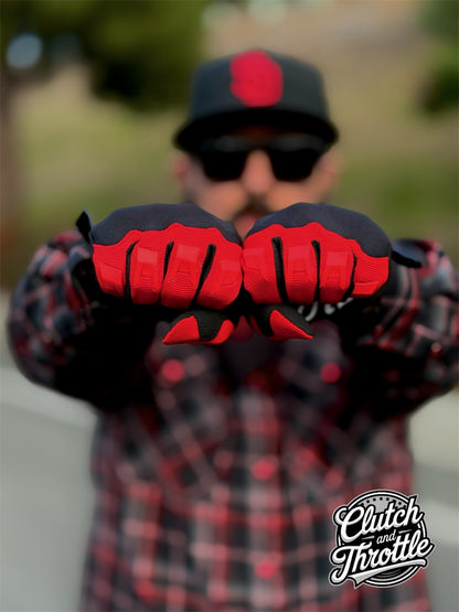 OG Crest Motorcycle Gloves (Red)