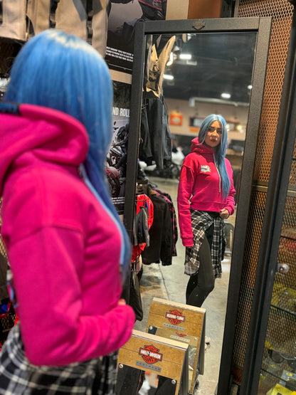 Women’s Girly Pop Bonehead Cropped Hoodie (Hot Pink)