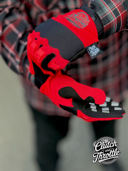 OG Crest Motorcycle Gloves (Red)