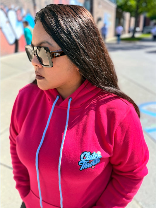 Girly Pop Bonehead Pullover Hoodie (Hot Pink)