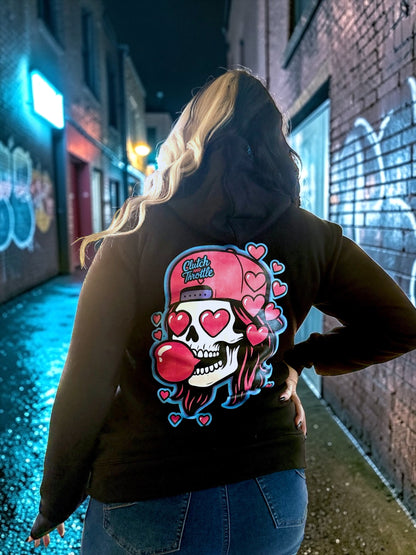 Girly Pop Bonehead Pullover Hoodie (Black)
