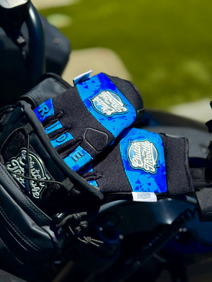 OG Crest Splatter Motorcycle Gloves (Blue)