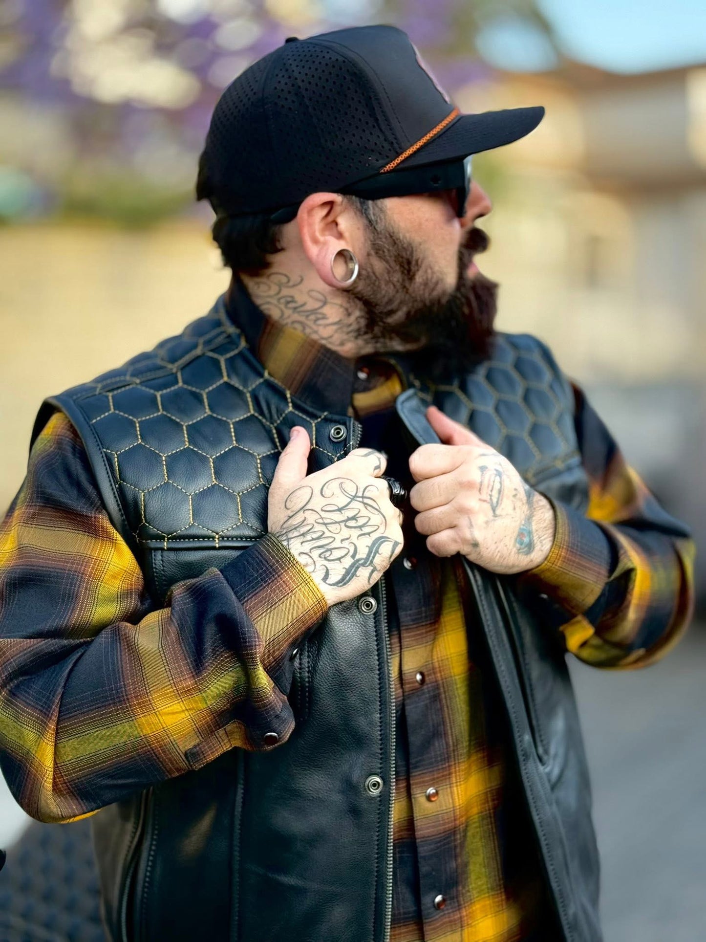 The Golden Hornet Leather Vest