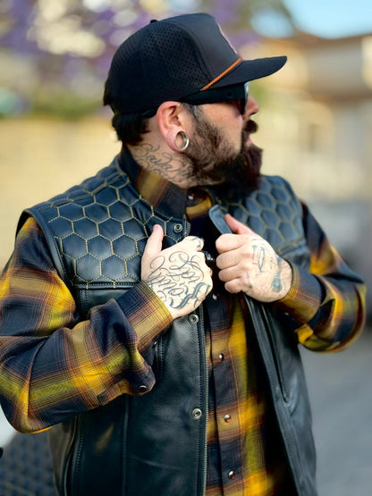 The Golden Hornet Leather Vest