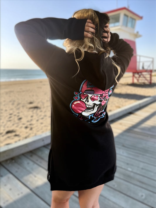 Girly Pop Bonehead Dress Hoodie (Black)