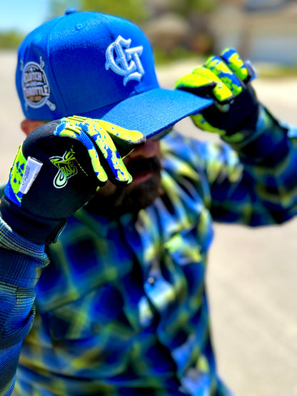 OG Crest Splatter Motorcycle Gloves (Yellow)