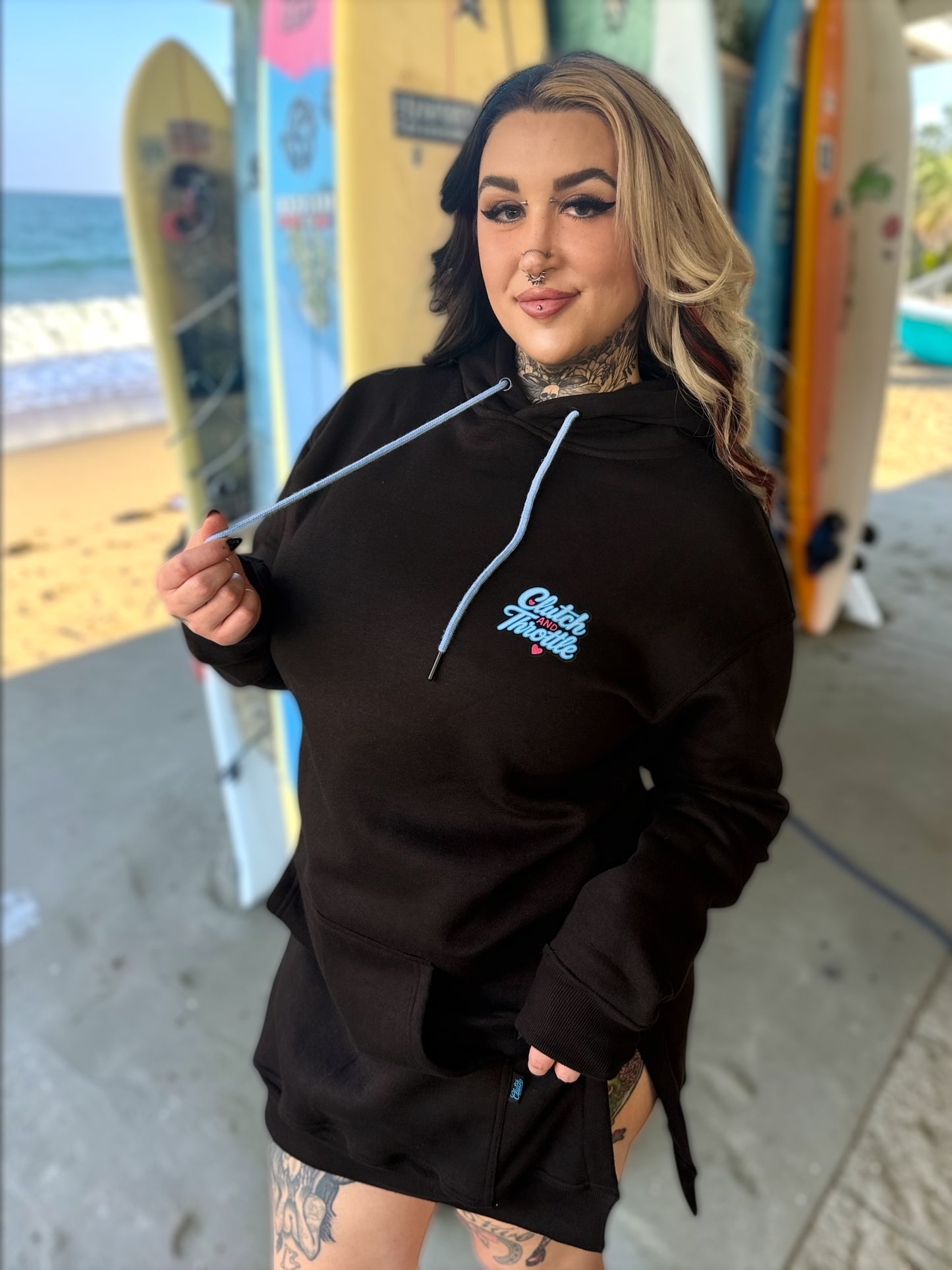 Girly Pop Bonehead Dress Hoodie (Black)