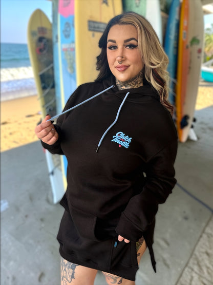 Girly Pop Bonehead Dress Hoodie (Black)