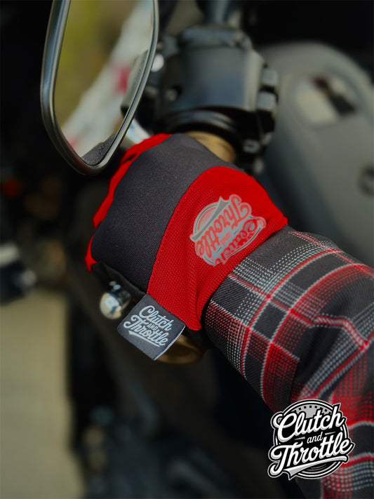 OG Crest Motorcycle Gloves (Red)