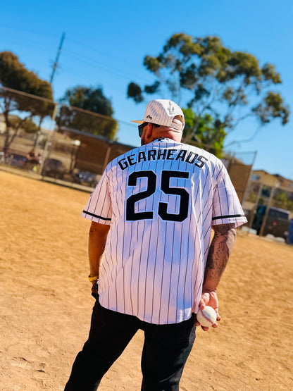 The OG Slugger Pinstriped Baseball Jersey (Off-White/Black)
