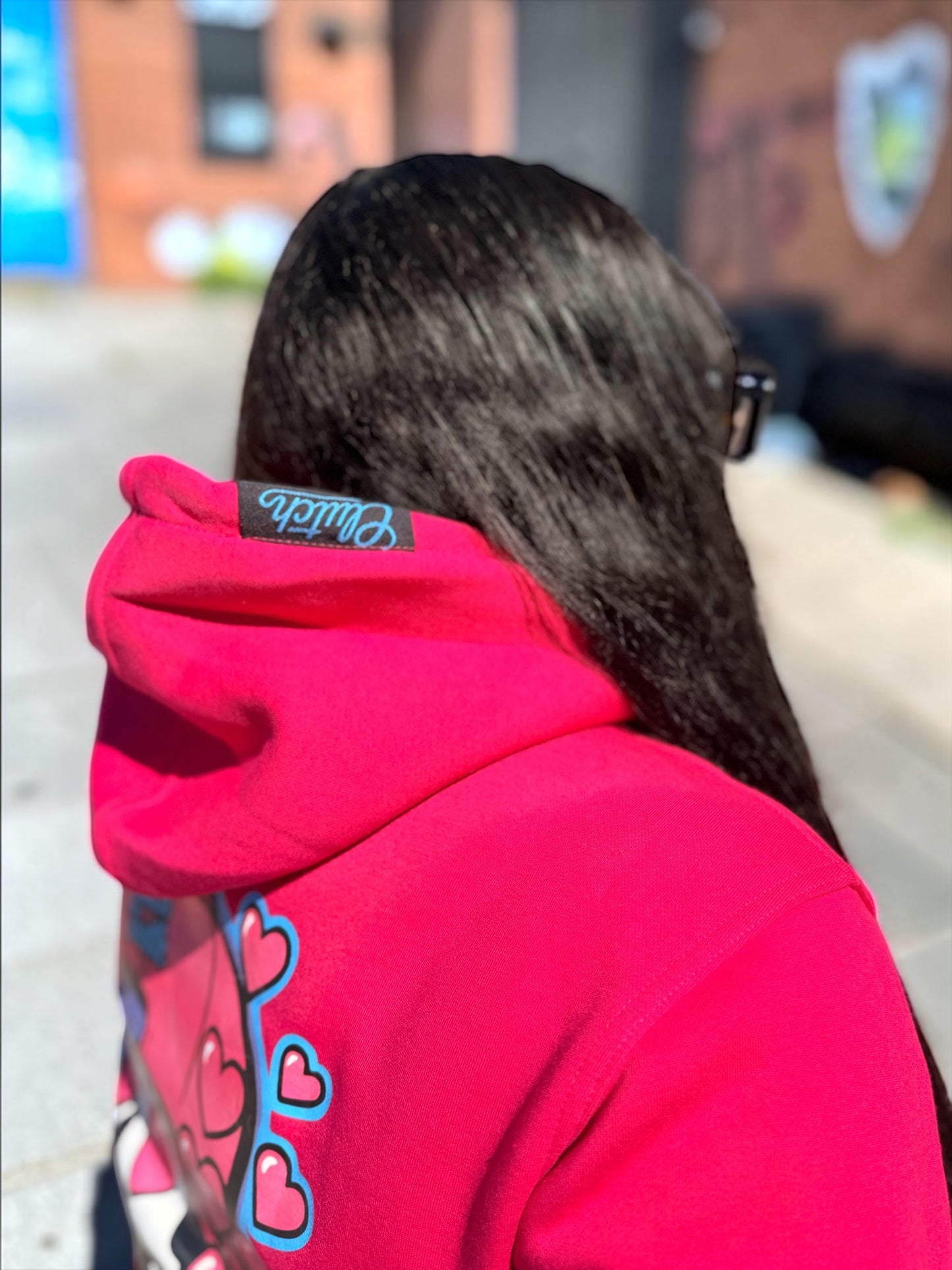 Girly Pop Bonehead Pullover Hoodie (Hot Pink)