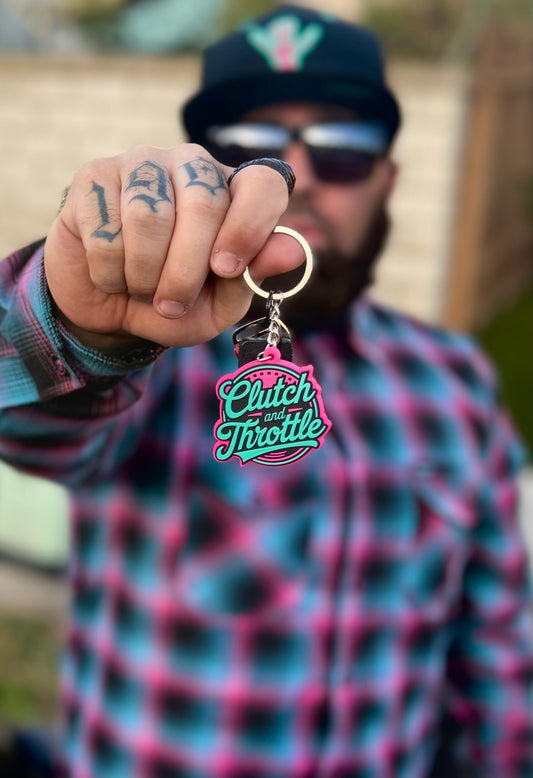OG Crest Keychain (Hot Pink/ Sky Blue)
