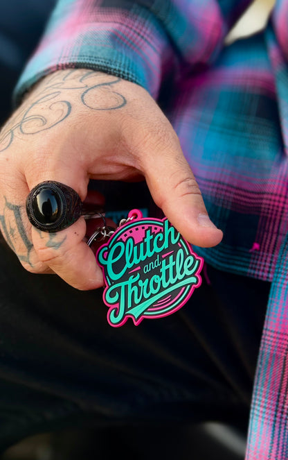 OG Crest Keychain (Hot Pink/ Sky Blue)