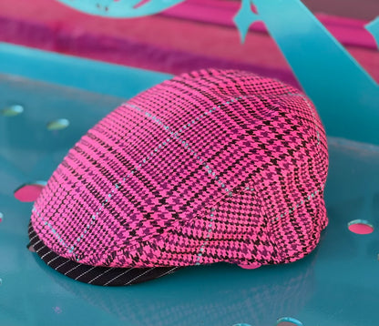 Warrior II Pink Houndstooth Flat Cap