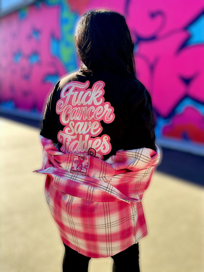 Fuck Cancer Save Tiddies Black T-Shirt