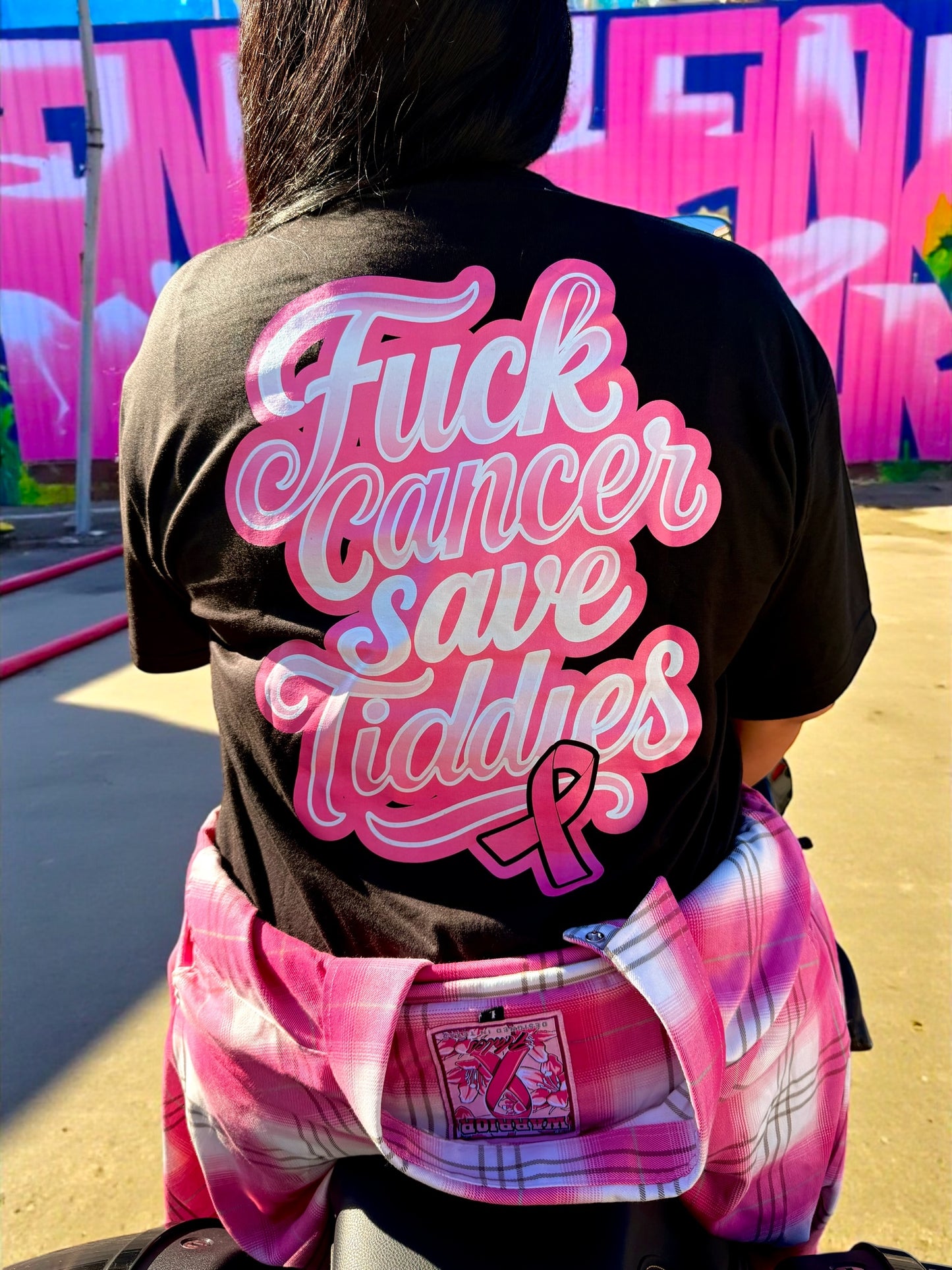 Fuck Cancer Save Tiddies Black T-Shirt