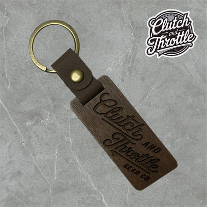 Modern Script Wooden Keychain