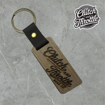 Modern Script Wooden Keychain