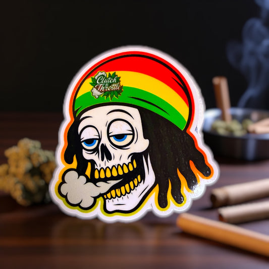 Rasta Bonehead 3” Die Cut Sticker