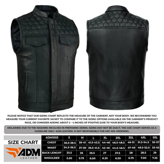 SOA Honeycomb Leather Vest (Black)