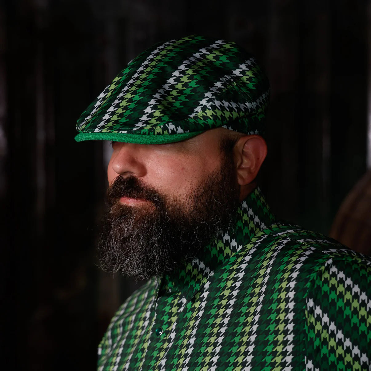 Cheyenne Houndstooth Flat Cap