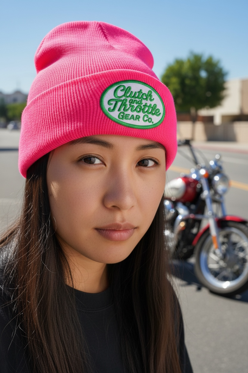 Grease Monkey Cuff Beanie (Hot Pink)