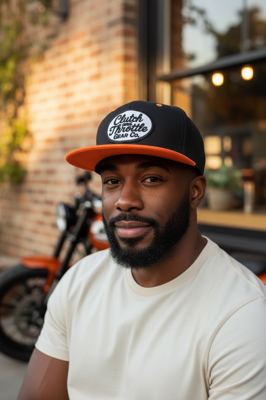 Grease Monkey Snapback (Black/Orange)